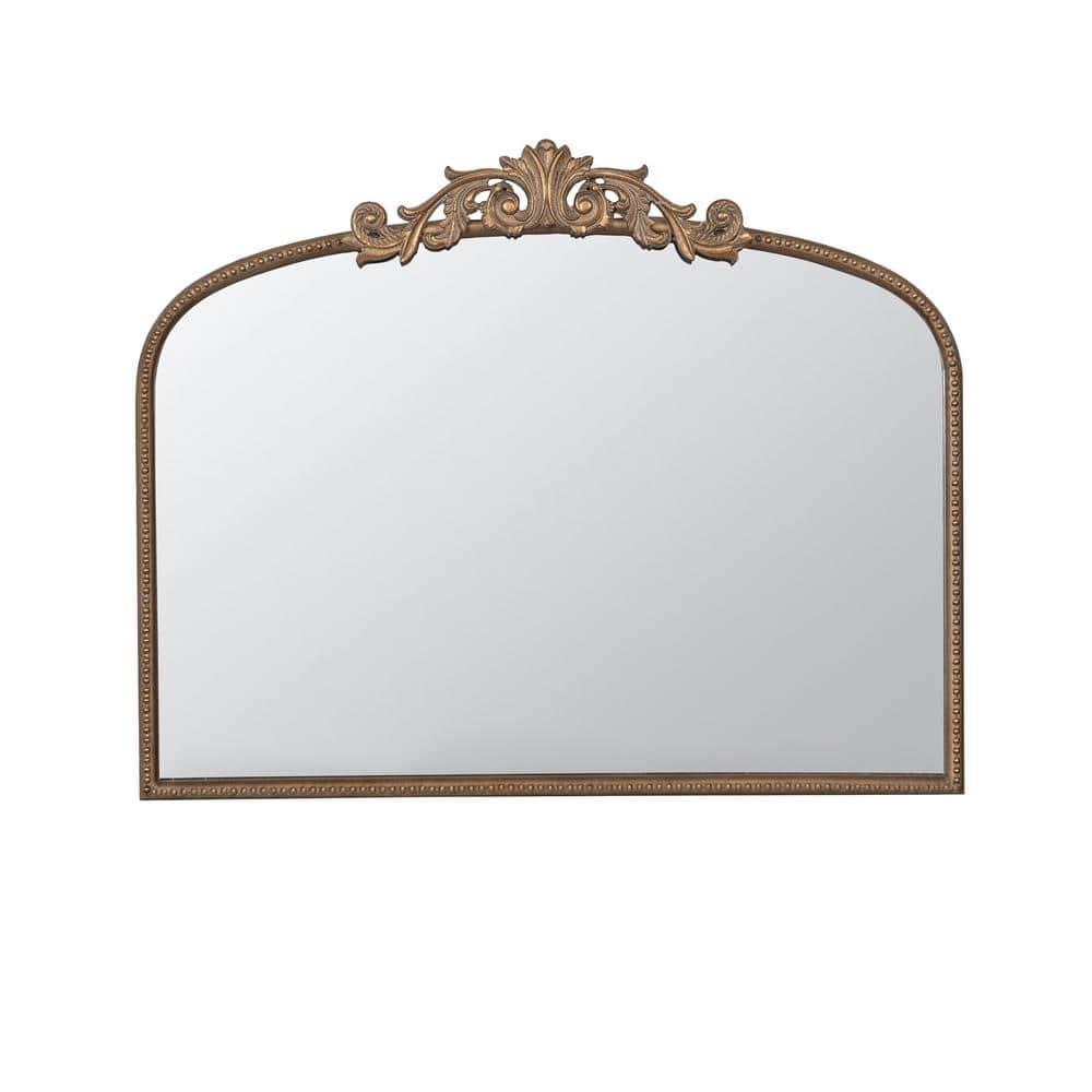 A&B Home Gold Arch Mirror with Metal Frame, 40"x31" Wall Decor
