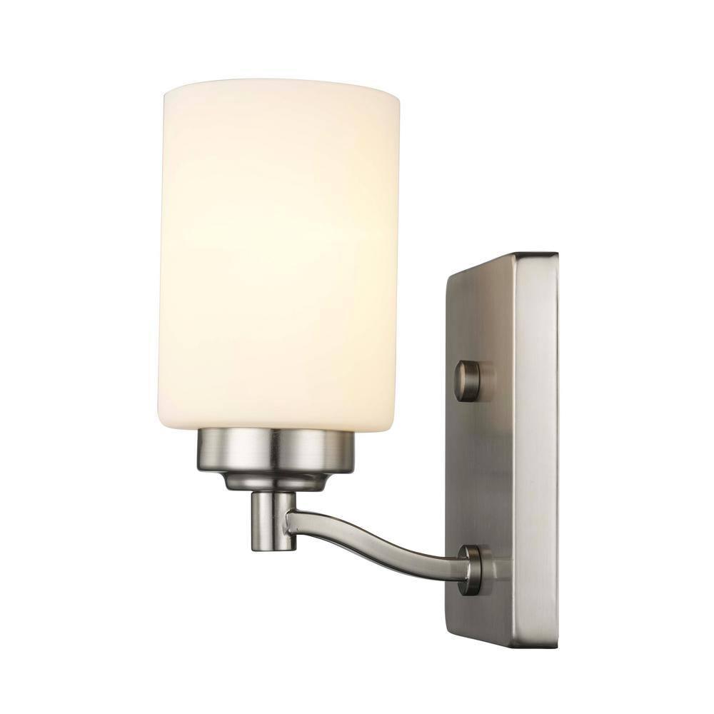 Trans Globe Lighting 70521 BN Mod Pod Collection 9 Inch One Light Wall Sconce/Bathroom Vanity I in a Brushed Nickel Finish I Traditional Style Light Fixture I