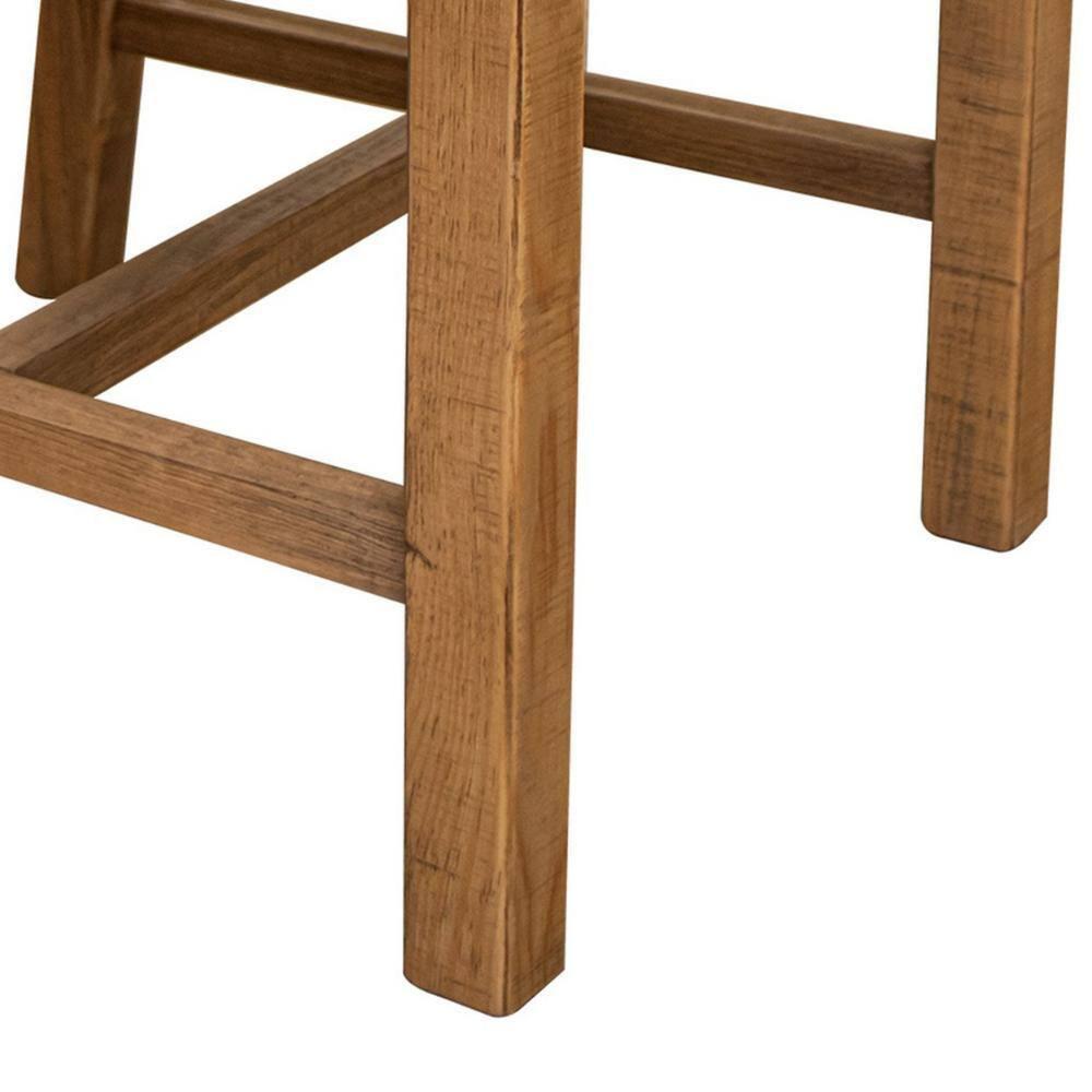 International Furniture Direct Tulum Solid Wood Chair With Upholstered Seat (Set of 2)