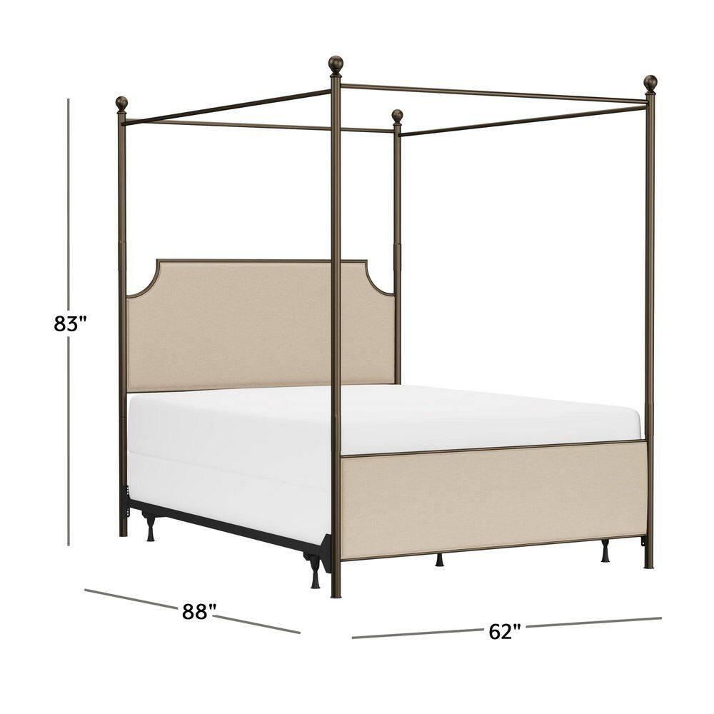 Aasif Upholstered Metal Canopy Bed