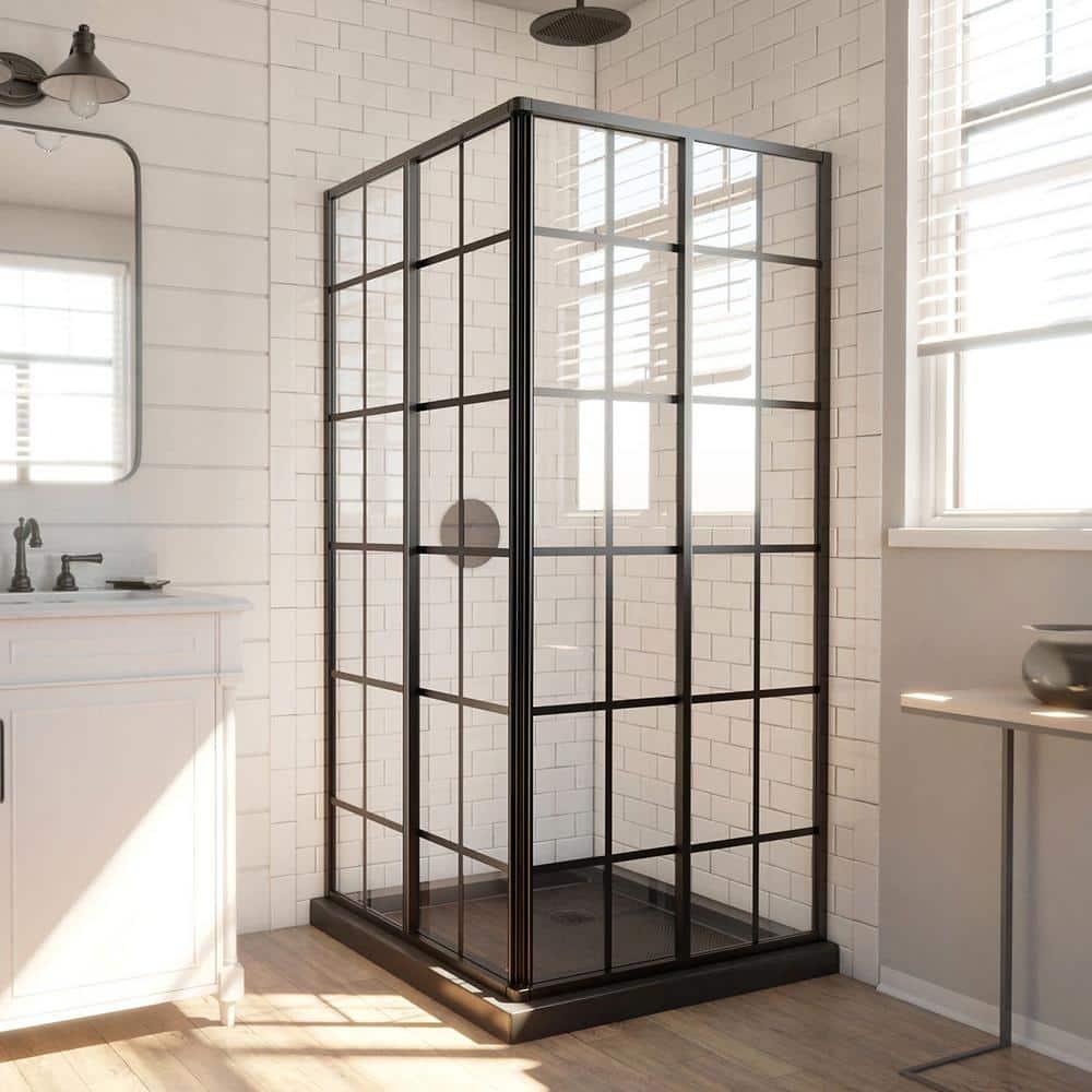 French Corner 40.5" x 72" Square Sliding Shower Enclosure