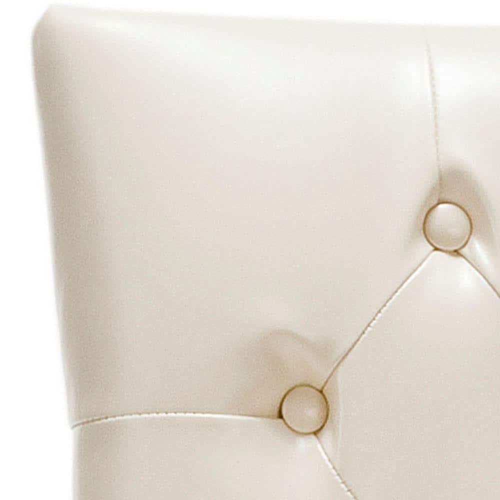 Amanda 19"H Tufted Chair with Nickel Nail Heads - Flat Cream - Safavieh