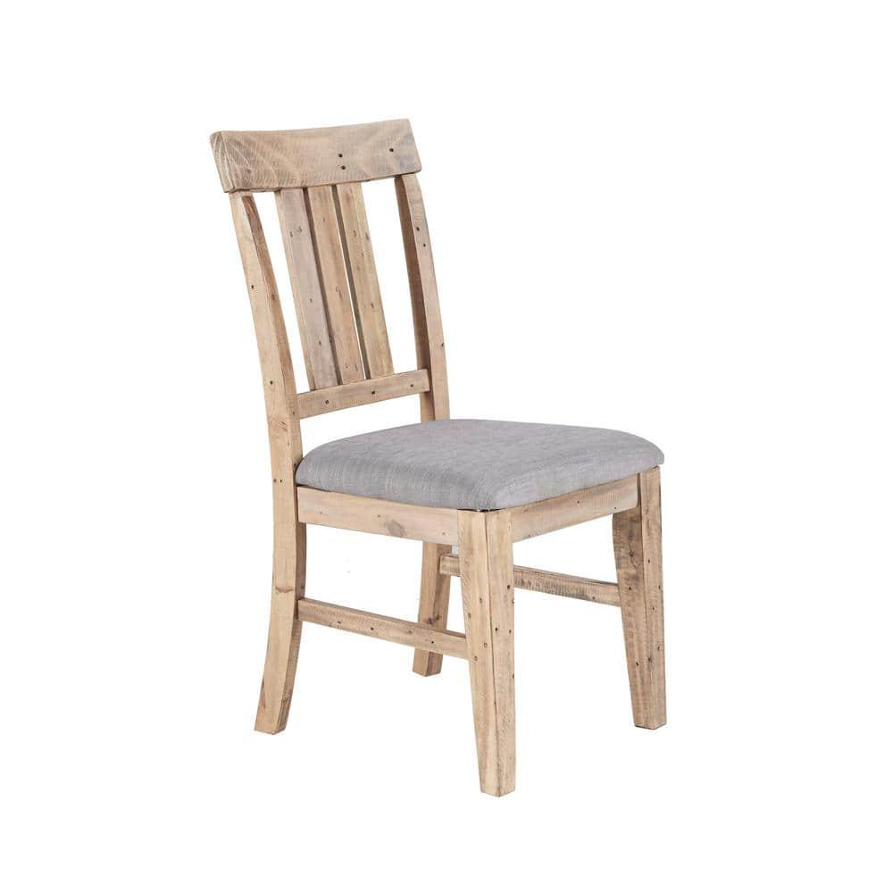 Ink+Ivy Set of 2 Sonoma Dining Side Chair Natural/Gray: Upholstered, Wood Frame, Foam Cushion