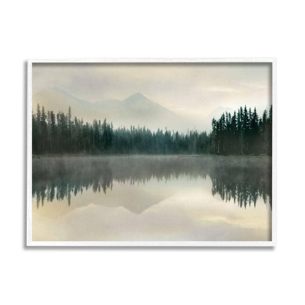 Stupell Indtries Foggy Lake Forest Landscape Soft Nature Water Reflection,30 x 24,Design by Danita Delimont