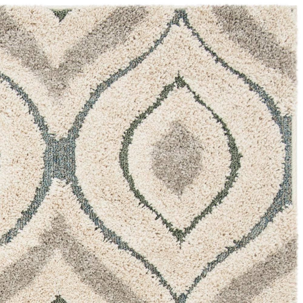 Florida Shag SG461 Power Loomed Indoor Accent Rug - Cream/Light Blue - 4'x6' - Safavieh
