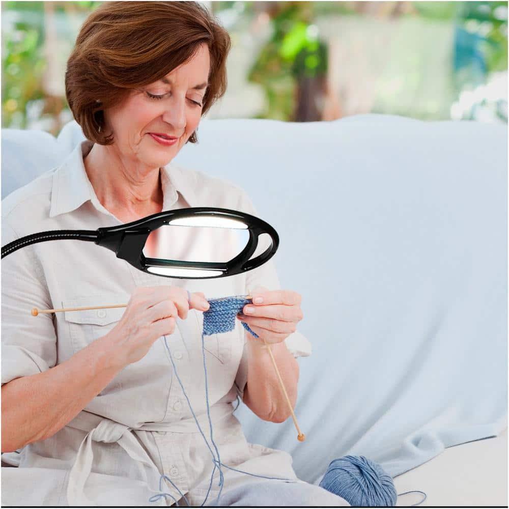 Brightech Pro 44 in. Industrial 2.25X Magnifying LED Floor Lamp with Adjustable Gooseneck Head