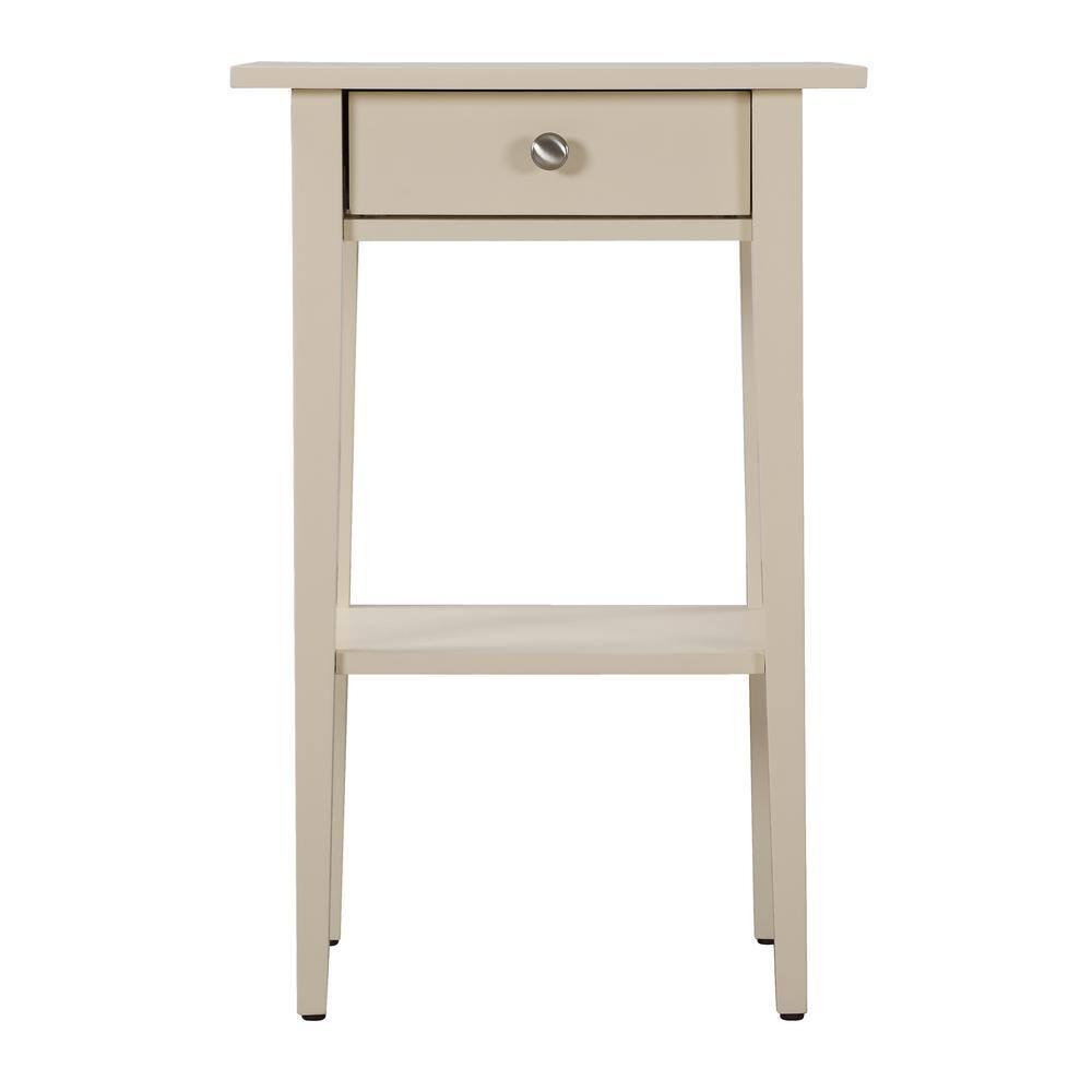 Passion Furniture Dalton 1-Drawer Beige Nightstand (28 in. H x 18 in. W x 14 in. D)