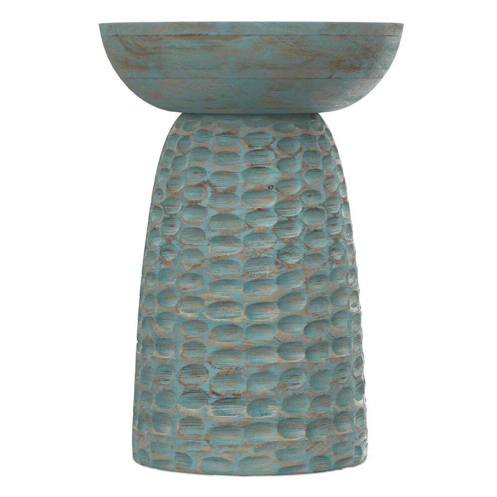 Simpli Home Boyd Solid Mango Wood Pedestal Accent End Table