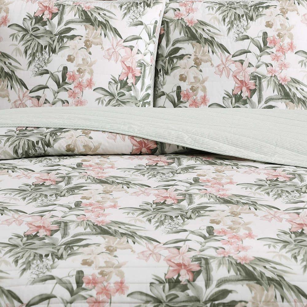 Tommy Bahama - Full/Queen Quilt Set, Super Soft Bedding with Matching Shams, Botanical Home Essentials Bahama Fronds Beige, Full/Queen