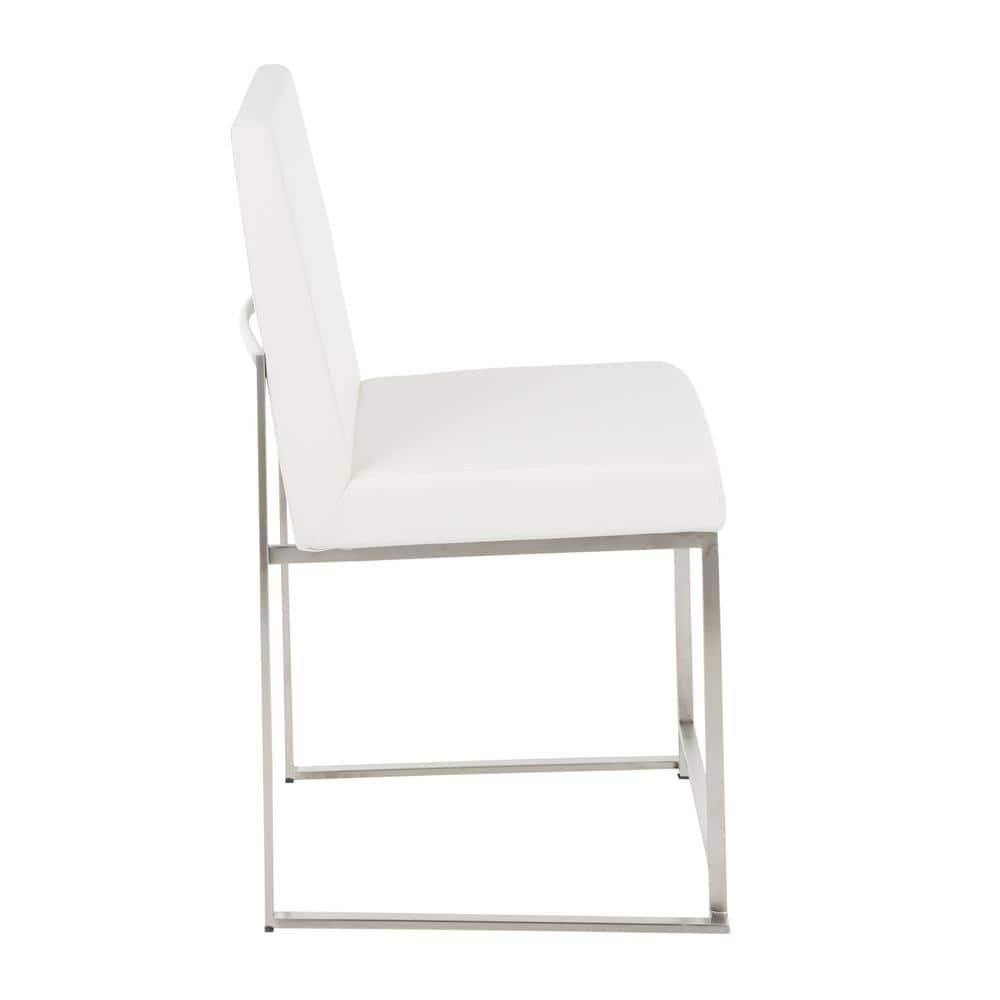 Set of 2 High Back Fuji Contemporary Dining Chairs: Upholstered, Floor Protectors - LumiSource