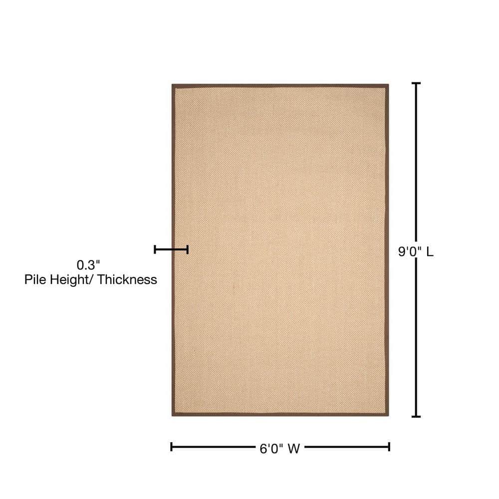 Natural Fiber NF141 Power Loomed Indoor Area Rug - Maize/Brown - 6'x9' - Safavieh.