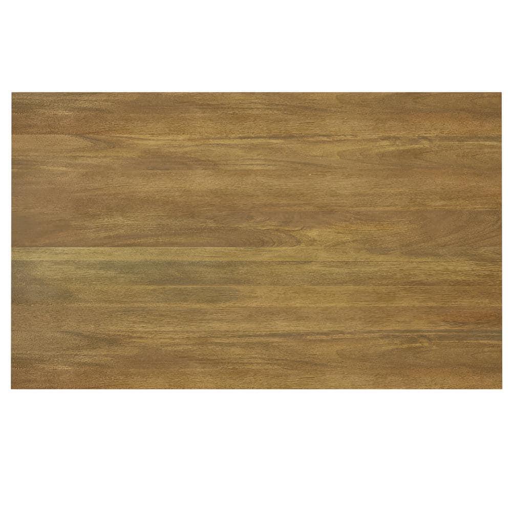 Hunter 66"W Solid Mango Wood Dining Table, Industrial Style with Hairpin Legs, Seats 6