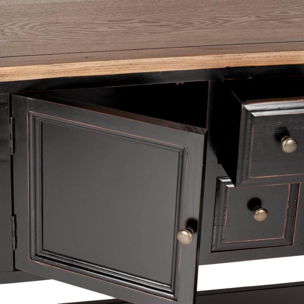 Charlotte Sideboard - Black/Oak Top - Safavieh.