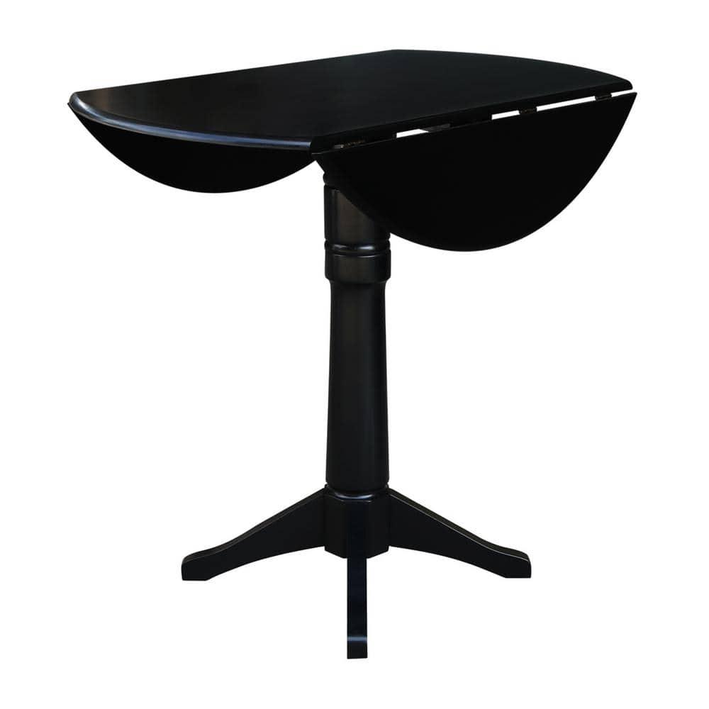 42.3" Sandon Bar Height Round Dual Drop Leaf Dining Table Black - International Concepts
