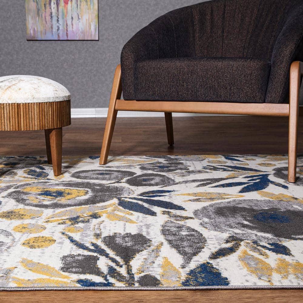 World Rug Gallery Vintage Modern Floral Indoor Area Rug - Cream 7'10" x 10'