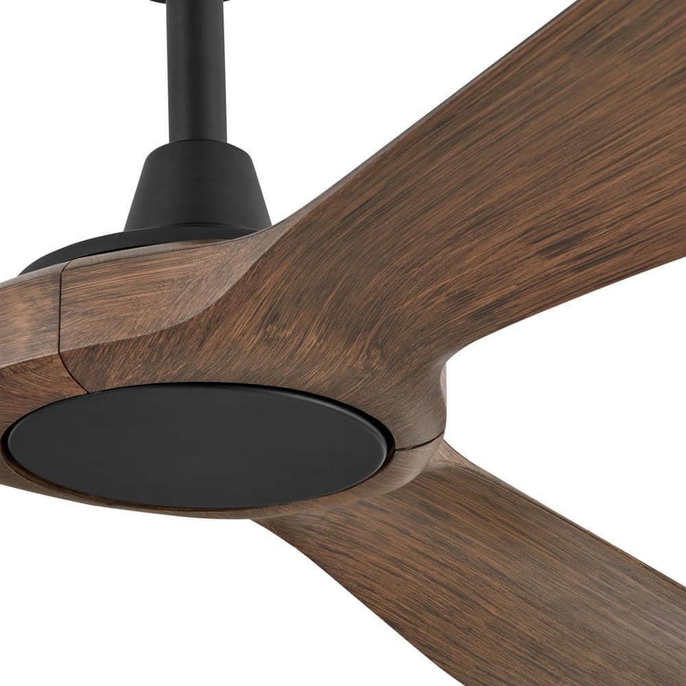 Home Decorators Collection Tager 72 in. Indoor/Outdoor Matte Black Smart Ceiling Fan with Remote Control Powered by Hubspace