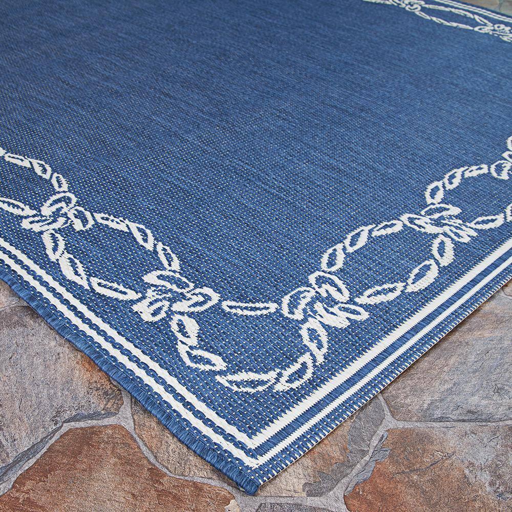 Couristan Recife Rope Knot Area Rug, 5'10" x 9'2", Ivory-Indigo
