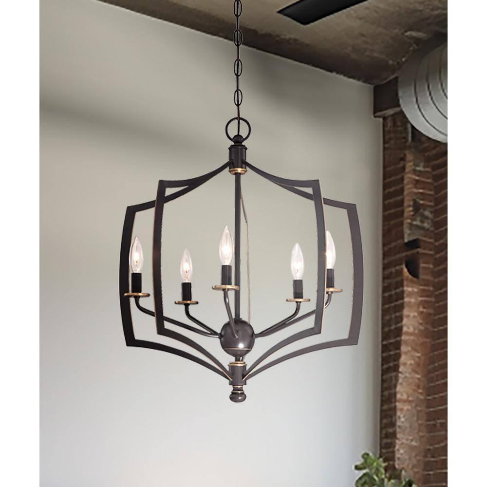 Chandelier 5 Light Downton Bronze/Gold In Transitional Style 23.75 Inches Tall By 23 Inches Wide     -Traditional Installation Minka Lavery 4375-579