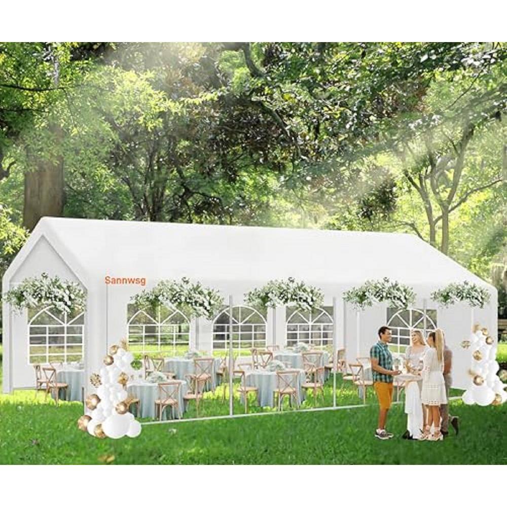 10x20FT Party Tent, Heavy Duty Canopy Tent with Removable Sidewals, Outdoor Wedding Tent for Parties Patio Gazebo Shelter for Wedding Holiday Birthday BBQ Backyard, White