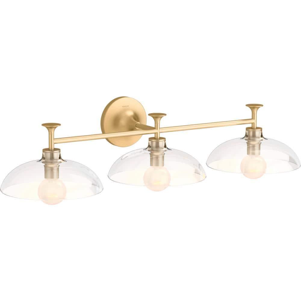 Tone 3 Light Indoor Bathroom Vanity Light Fixture, UL Listed