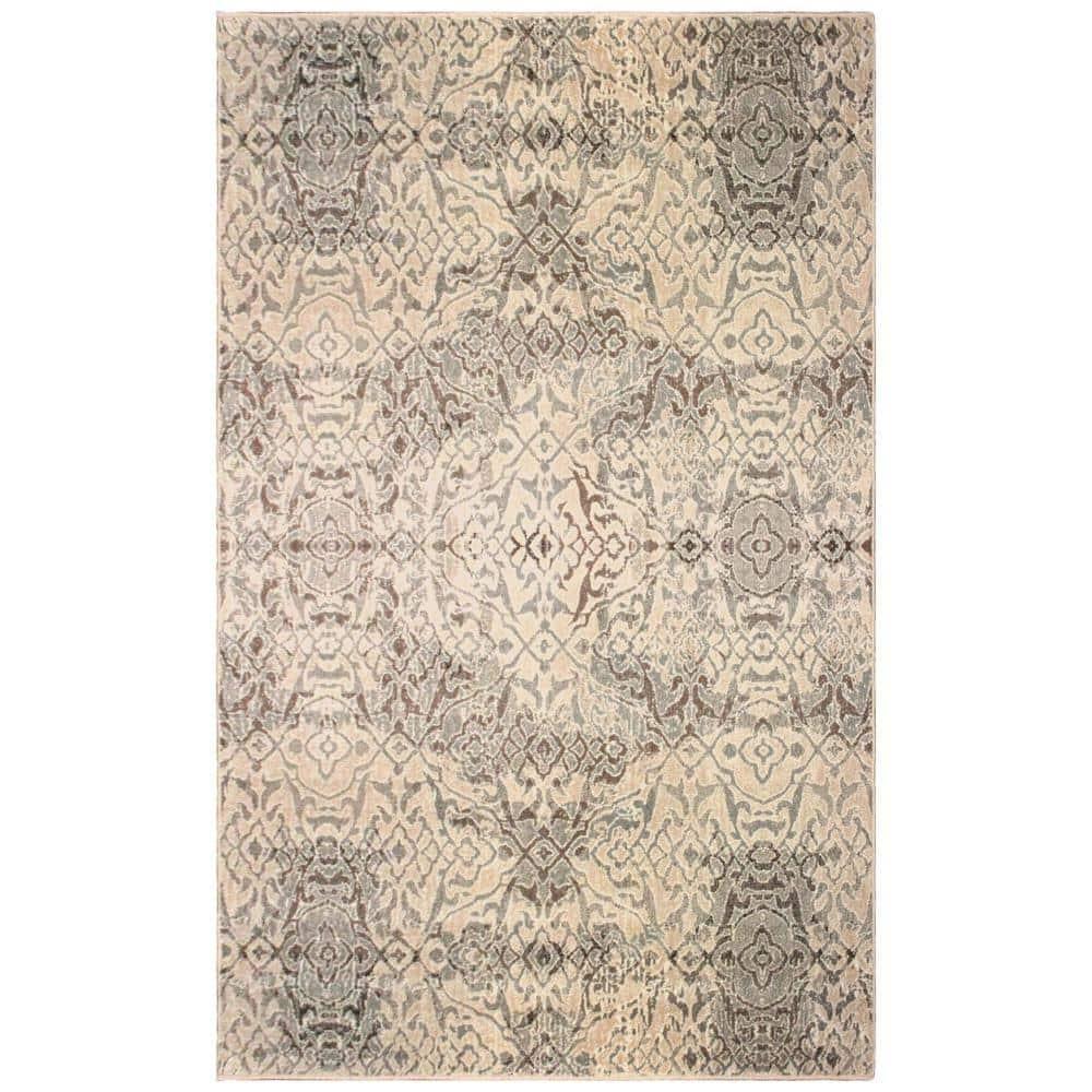 Modern Geometric Damask Indoor Area Rug, 8' x 10', Beige - Blue Nile Mills
