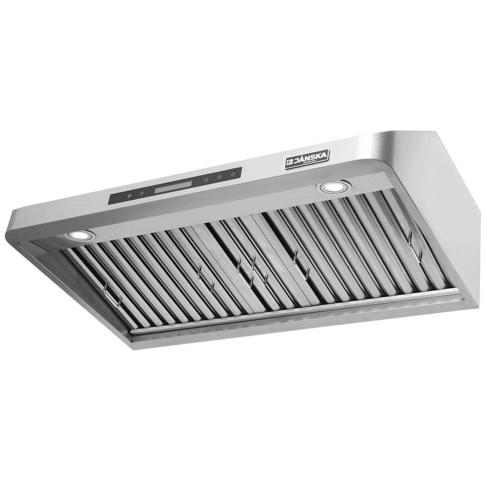 36" 900CFM Ducted Under Cabinet Range Hood in Stainless Steel with Remote Control and 2 LED Lights