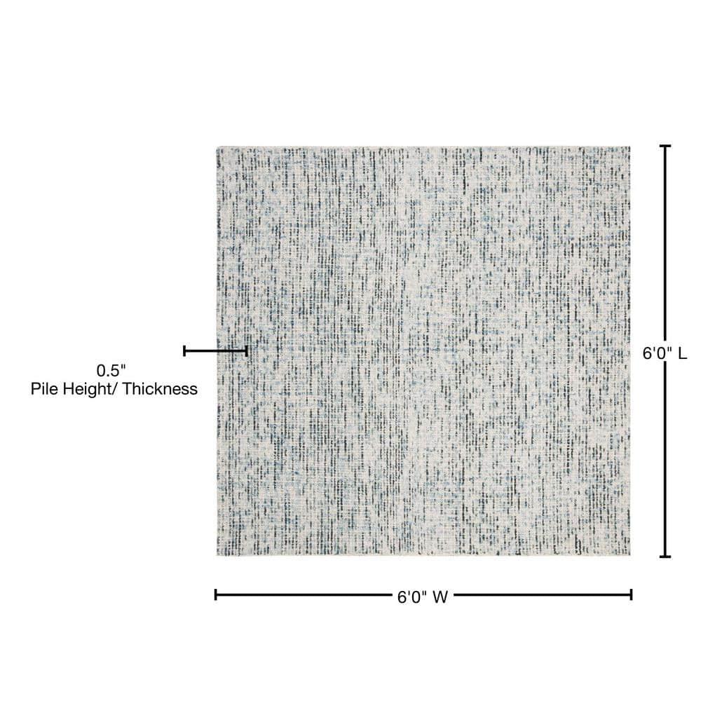 Abstract ABT468 Handmade Indoor Area Rug - Blue/Charcoal - 6'x6' - Safavieh