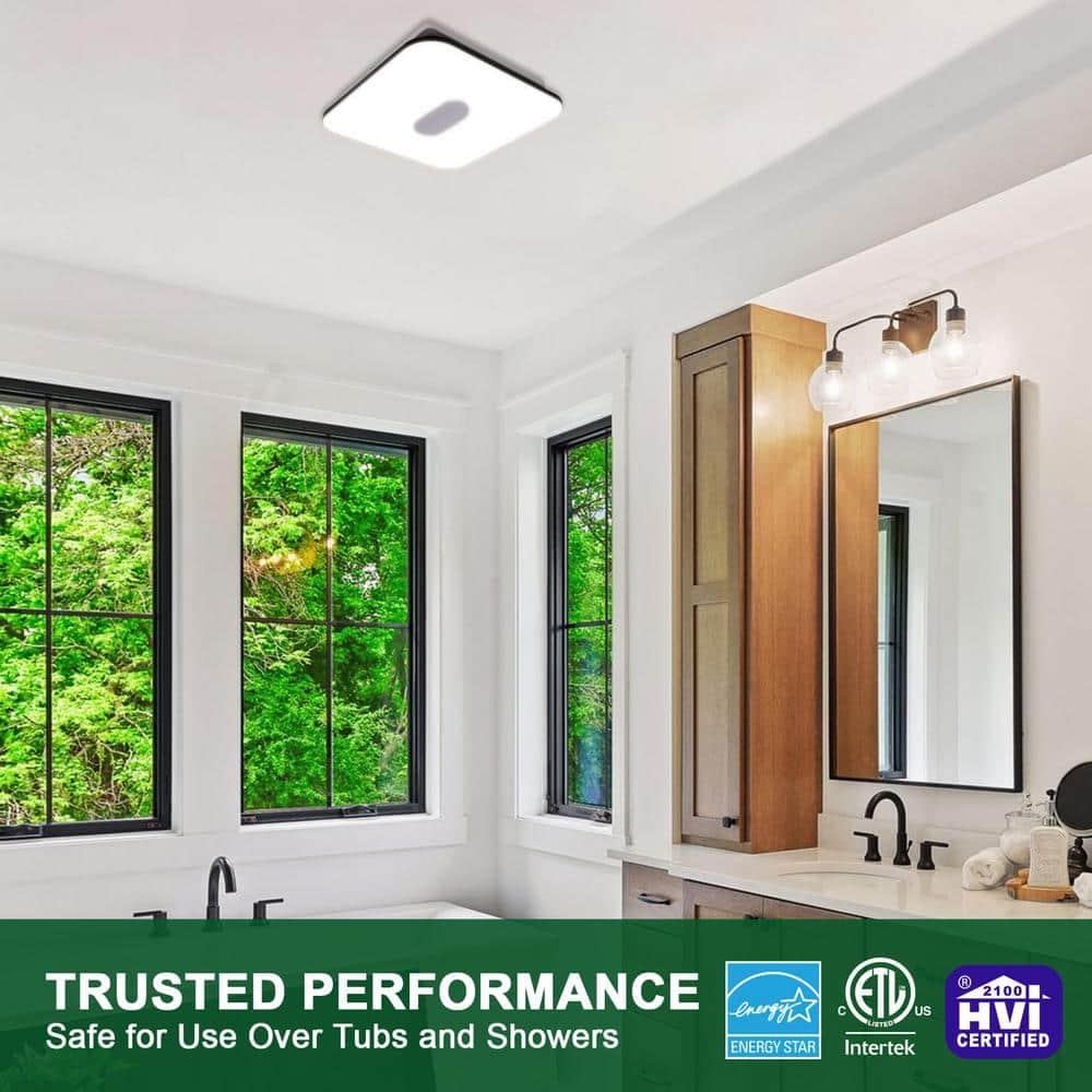 90 CFM Energy Star Bathroom Ventilation with Lighting Square Exhaust Night Light Fan Bathroom Fan