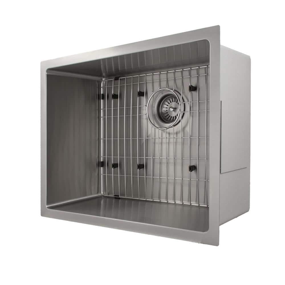 Meribel Stainless Steel 23" L x 18" W Undermount Kitchen Sink with Basket Strainer