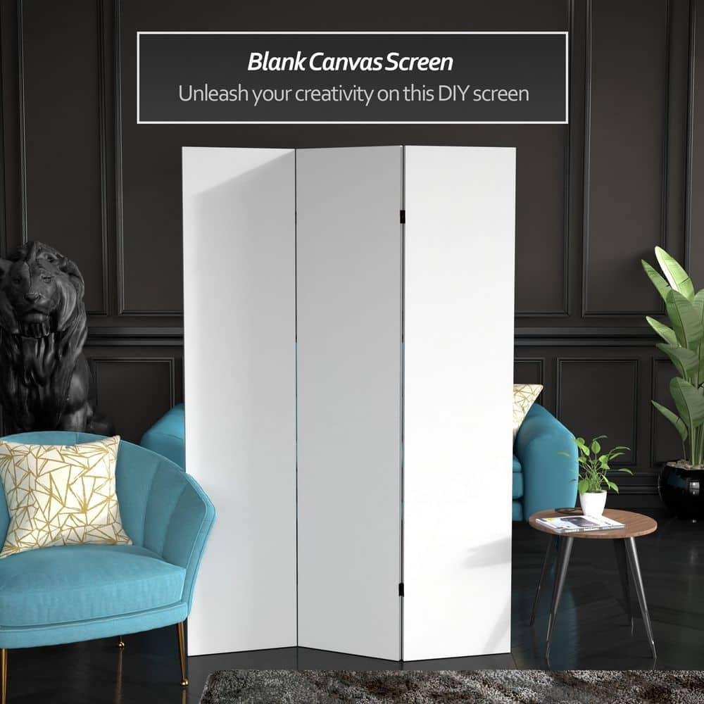 Oriental Furniture 6 ft. Tall Do It Yourself Canvas Room Divider - 3 Panel