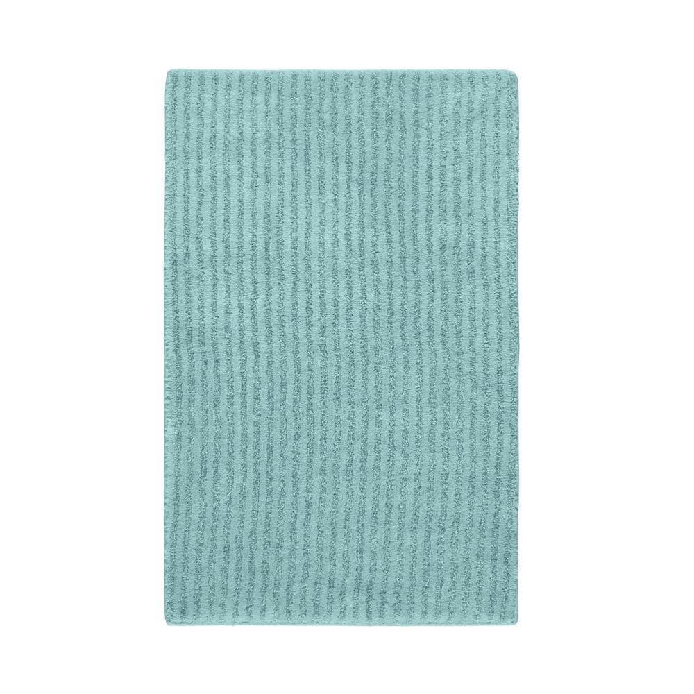 24"x40" Sheridan Plush Washable Nylon Bath Rug Sea foam - Garland