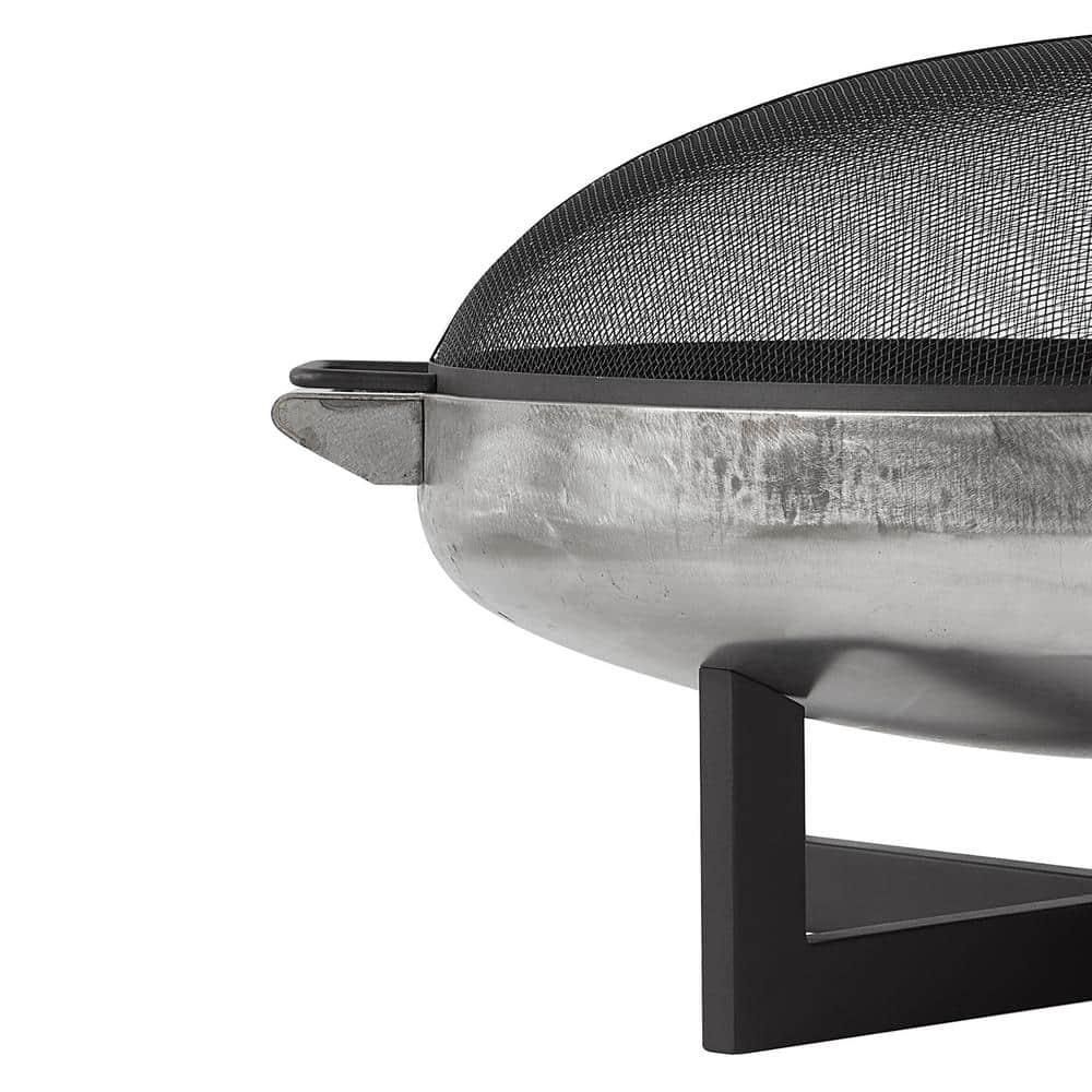 La Porte 21" H x 36.8" W Steel Wood Burning Outdoor Fire Pit with Lid