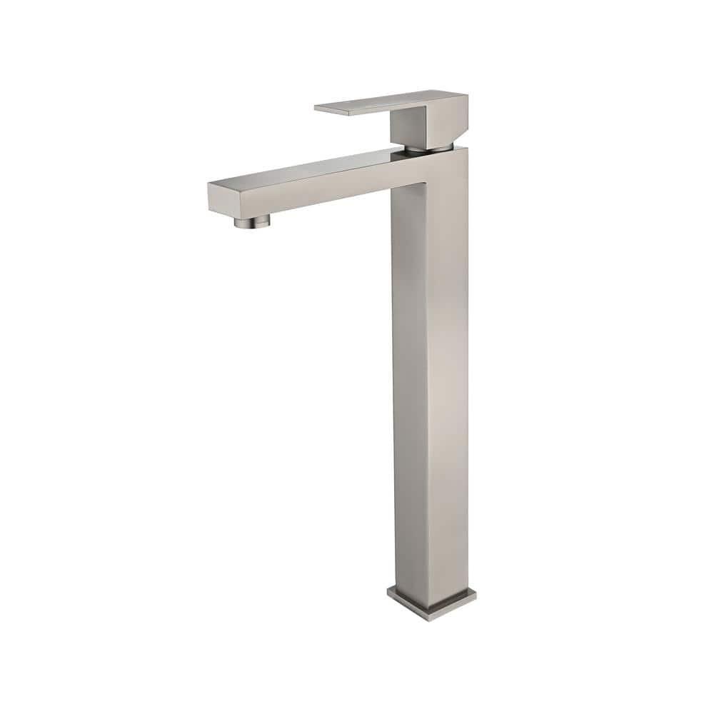 High Arc Single Handle Single Hole Bathroom Faucet With Drain Kit