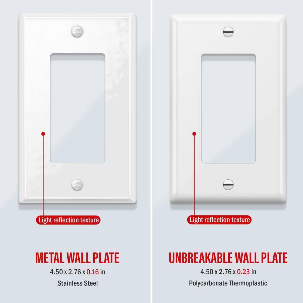 Enerlites No Subject 1 - Gang Rocker Standard Wall Plate (Set of 5)