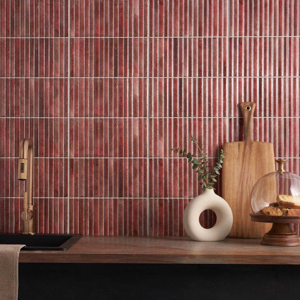 Canu 5.9 In. x 11.81 In. Polished Fluted Ceramic Subway Wall Tile (9.68 Sq. Ft. / Case)