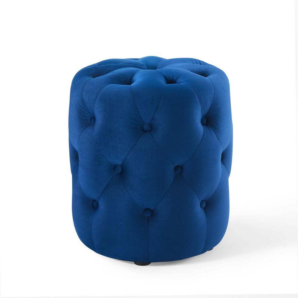 Modway Amour Tufted Button Round Performance Velvet Ottoman