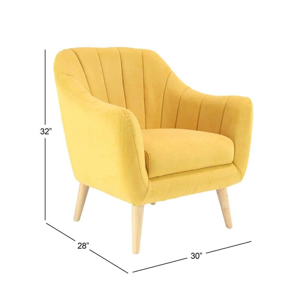 32" x 30" Modern Fabric Accent Chair Yellow - Olivia & May