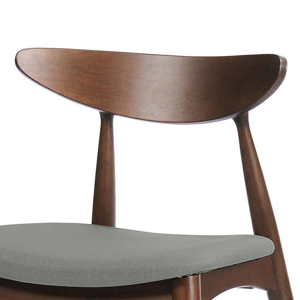 Set of 2 Barron Dining Chair Light Gray - Christopher Knight Home: Mid-Century, Upholstered, Rubberwood