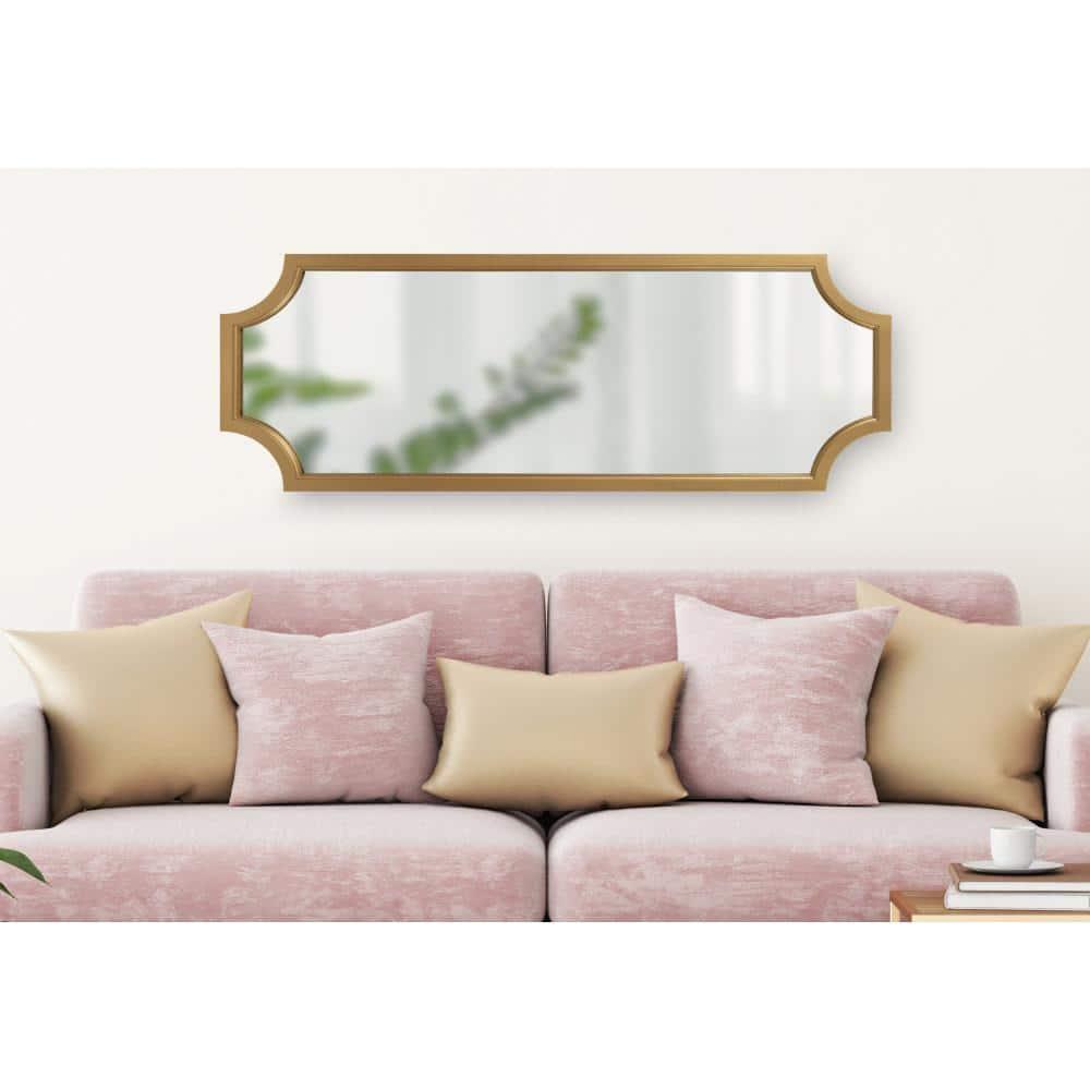 18" x 48" Hogan Scallop Wall Mirror Gold - Kate & Laurel All Things Decor: Modern MDF Frame, No Assembly Required