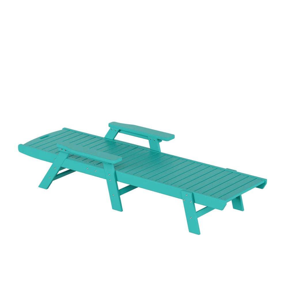 Polytrends All Weather Poly Pool Outdoor Chaise Lounge, Turquoise