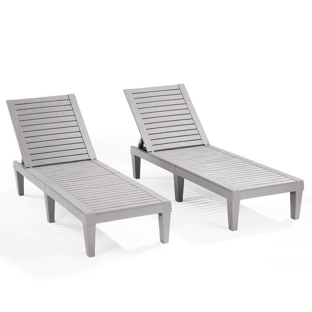 Nestl Nestl Waterproof, Lightweight, and Adjustable Outdoor Polyresin Chaise Lounge Chair Set (Set of 2)
