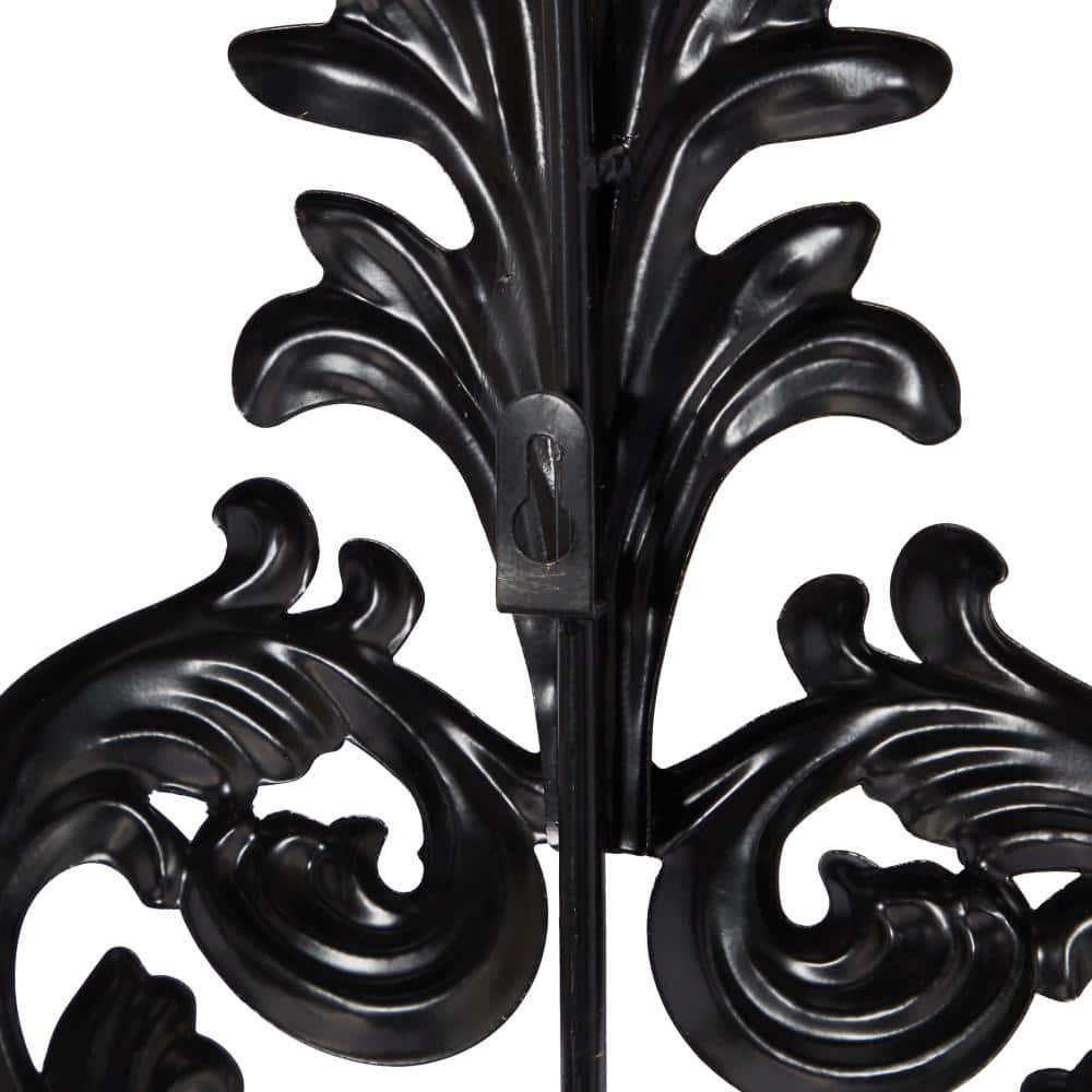 DecMode Bronze Glass Wall Sconce with Scroll Designs