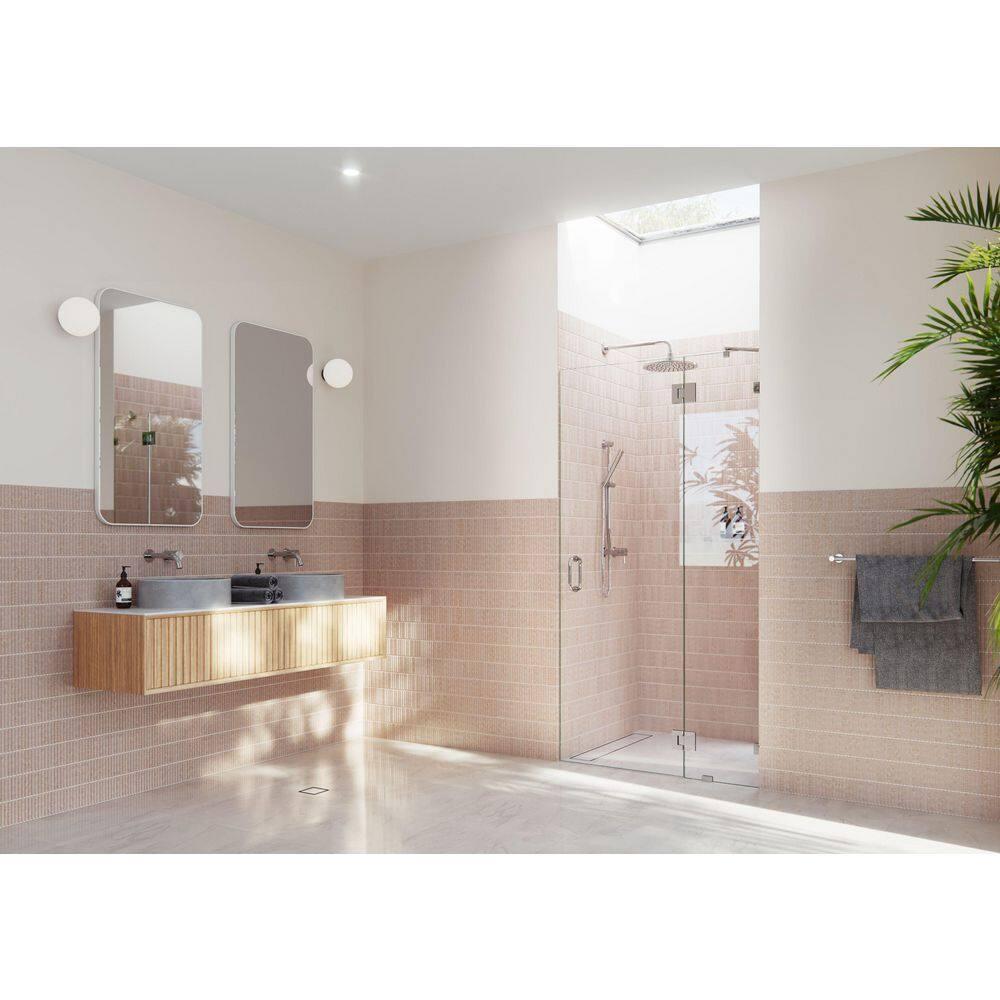 Glass Warehouse Halo 41 in. x 78 in. Frameless Glass Hinge Shower Door GW-GH-41-CH