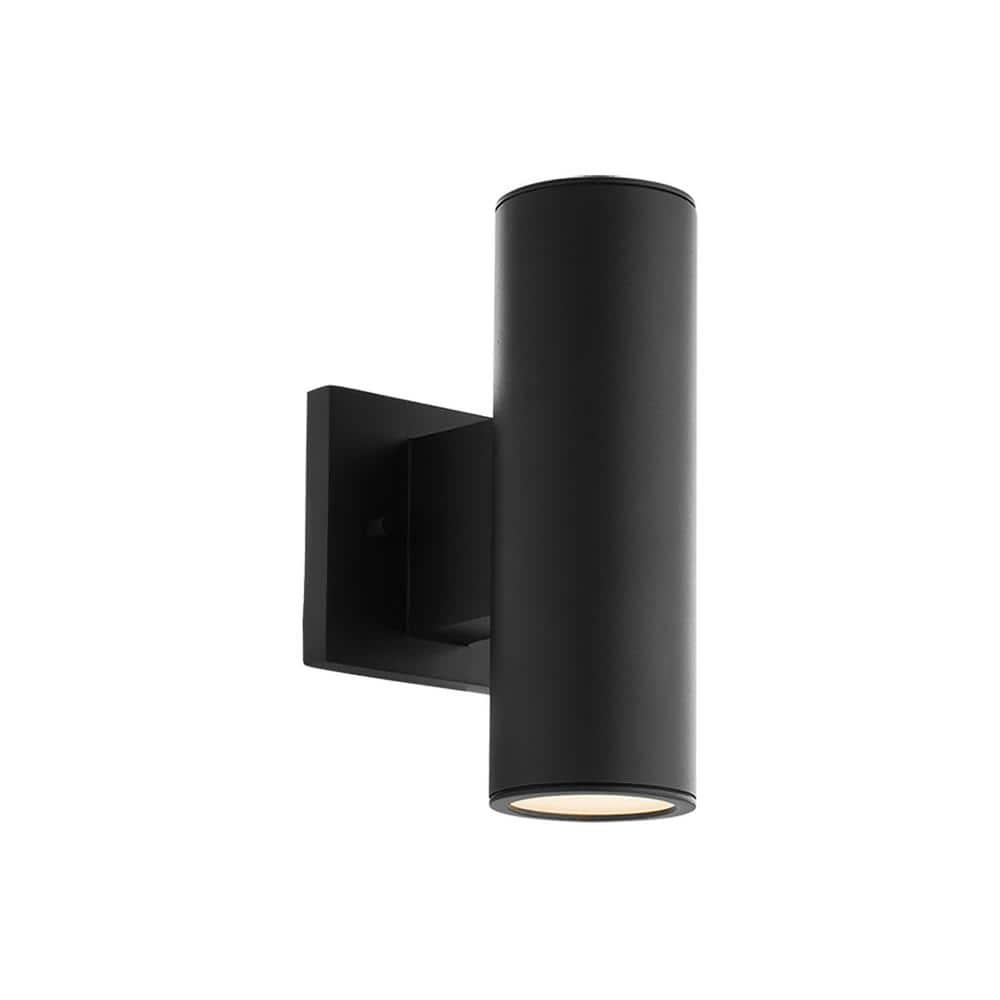 Black Acrylic Double LED Outdoor Wall Sconce