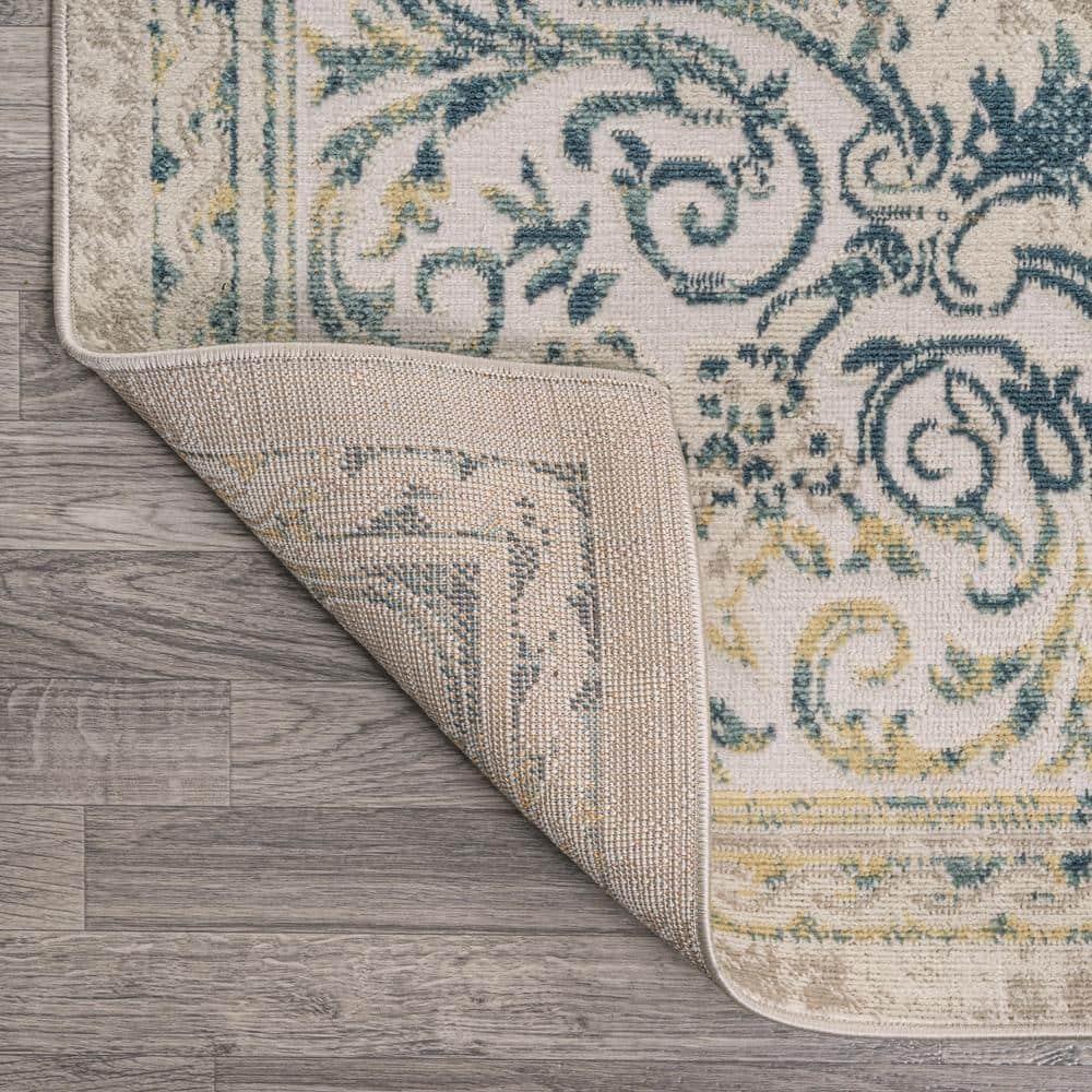 JONATHAN Y Rosalia Cottage Medallion Navy/Ivory 3 ft. x 5 ft. Area Rug