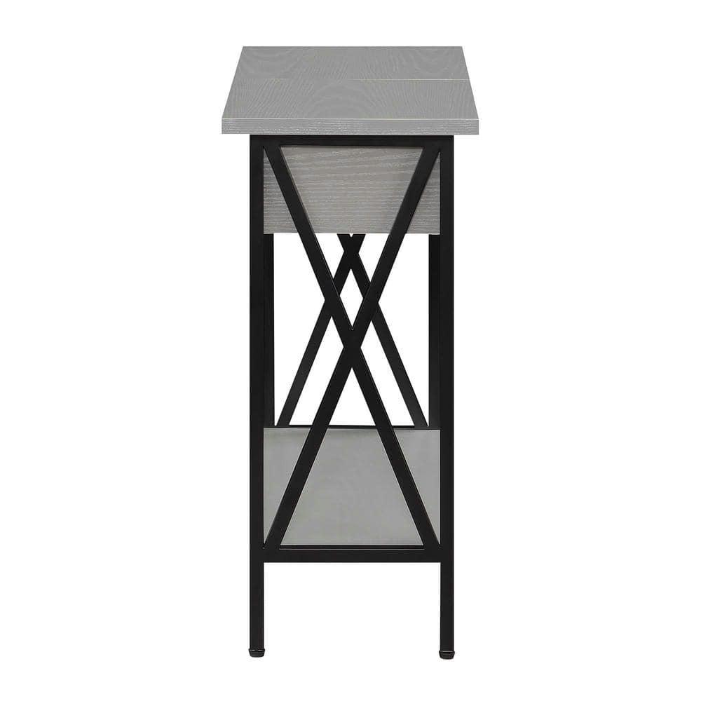 Convenience Concepts Tucson Flip Top End Table with Charging Station and Shelf, Multiple Finishes
