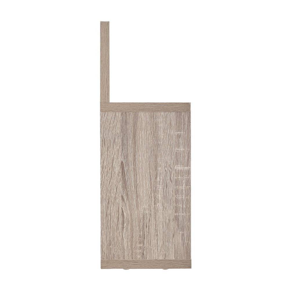 Danya B. 31.5" x 15.7" Modern 3 Cube Floating Wall Shelf with Display Ledge Weathered Oak: Laminated MDF, Iron Hardware