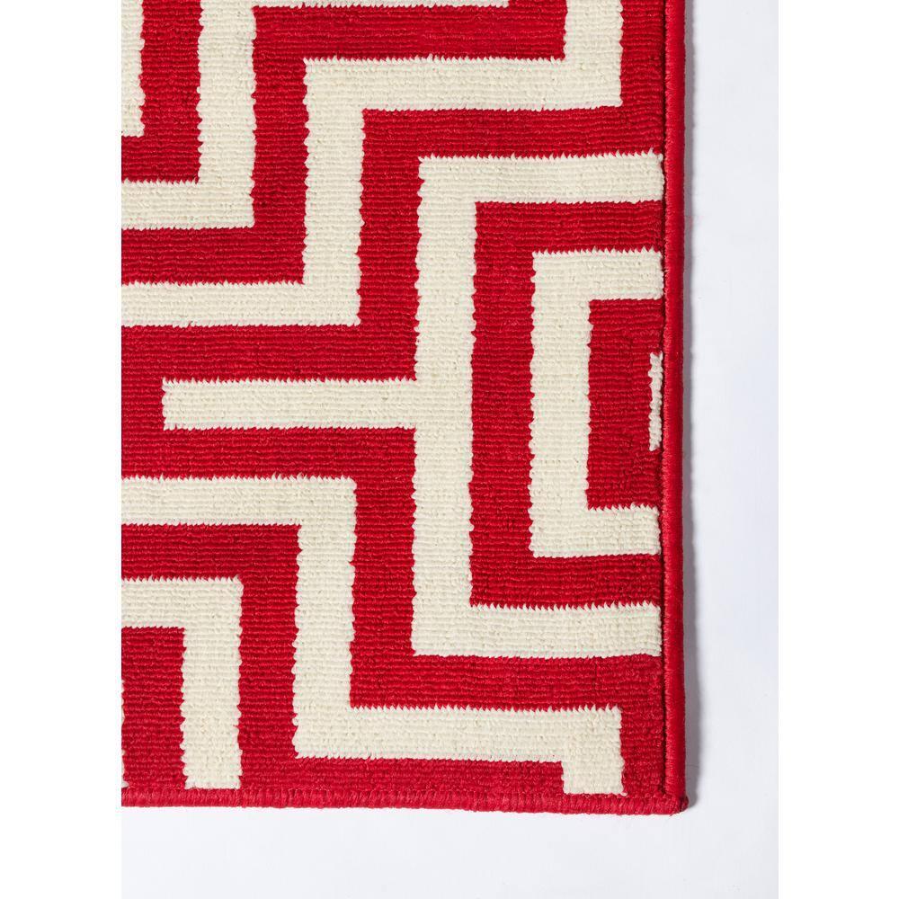 Baja Chic Red Synthetic 2'x3' Rectangular Washable Rug