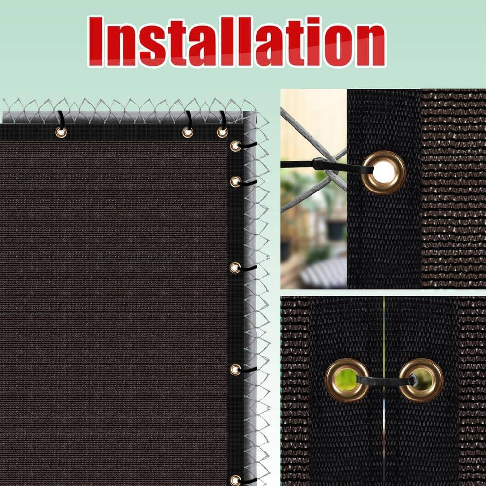 Colour Tree 6' x 50' Brown Shade Fabric Cloth Outdoor Panel Privacy Screens