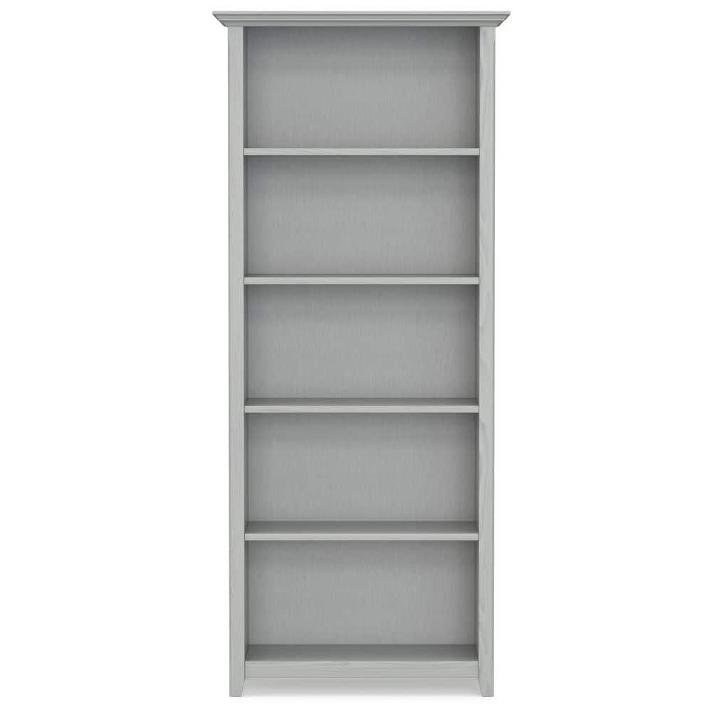 Simpli Home Amherst 30"W Solid Wood 5 Shelf Bookcase with Adjustable Shelves